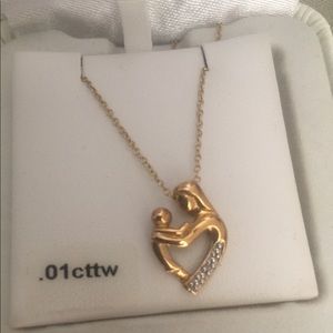 New Gold Necklace Chain Charm Pendant Mom Baby